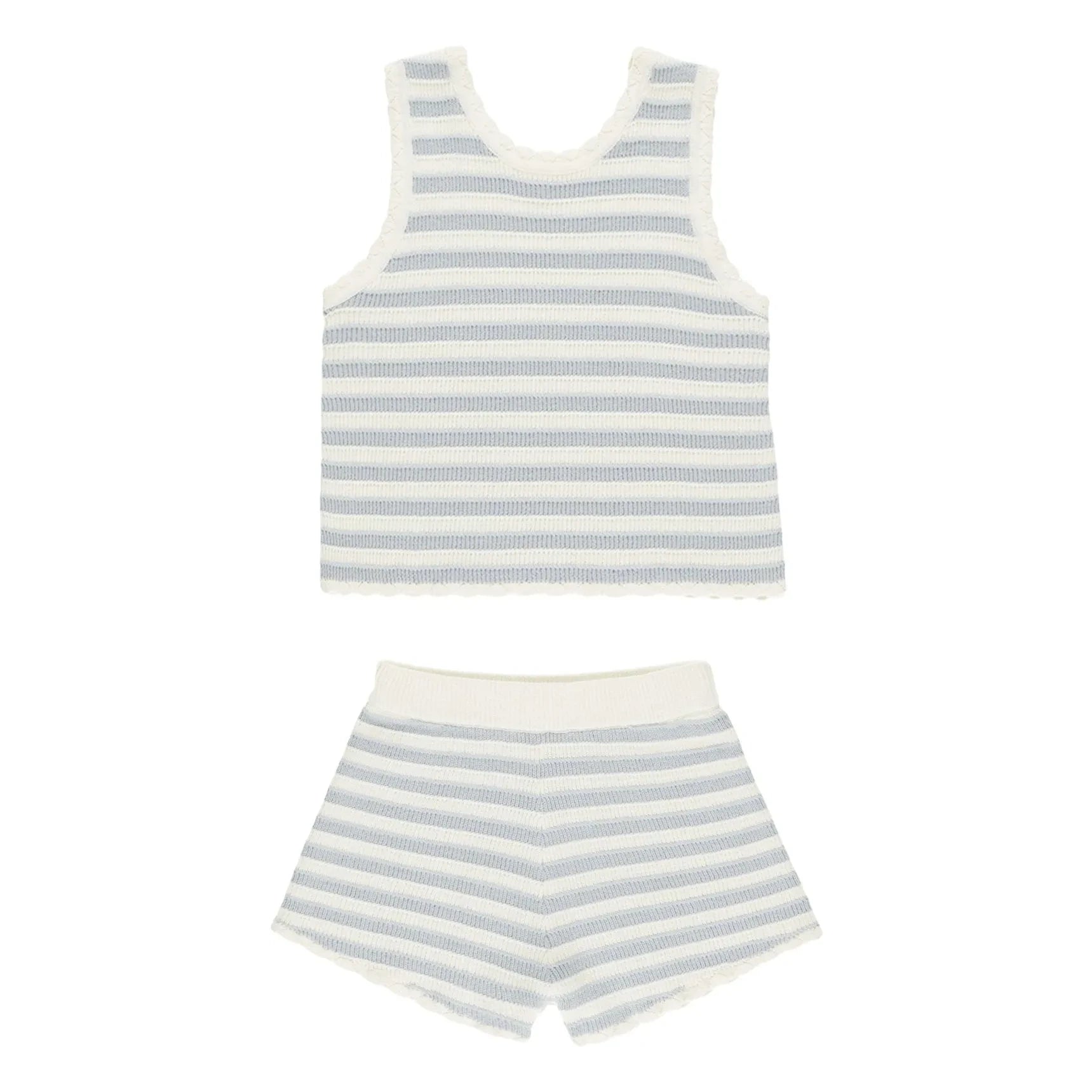 Rylee + Cru - Striped Top and Shorts Set | Light Blue