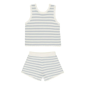 Rylee + Cru - Striped Top and Shorts Set | Light Blue