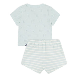 Petit Bateau - Organic Cotton Towel and Shorts Set | Turquoise