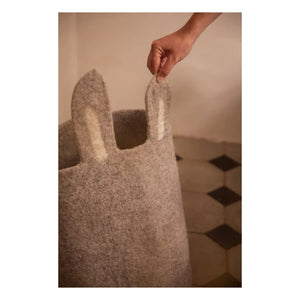 Muskhane - Rabbit Felt Storage Basket | Heather Gray