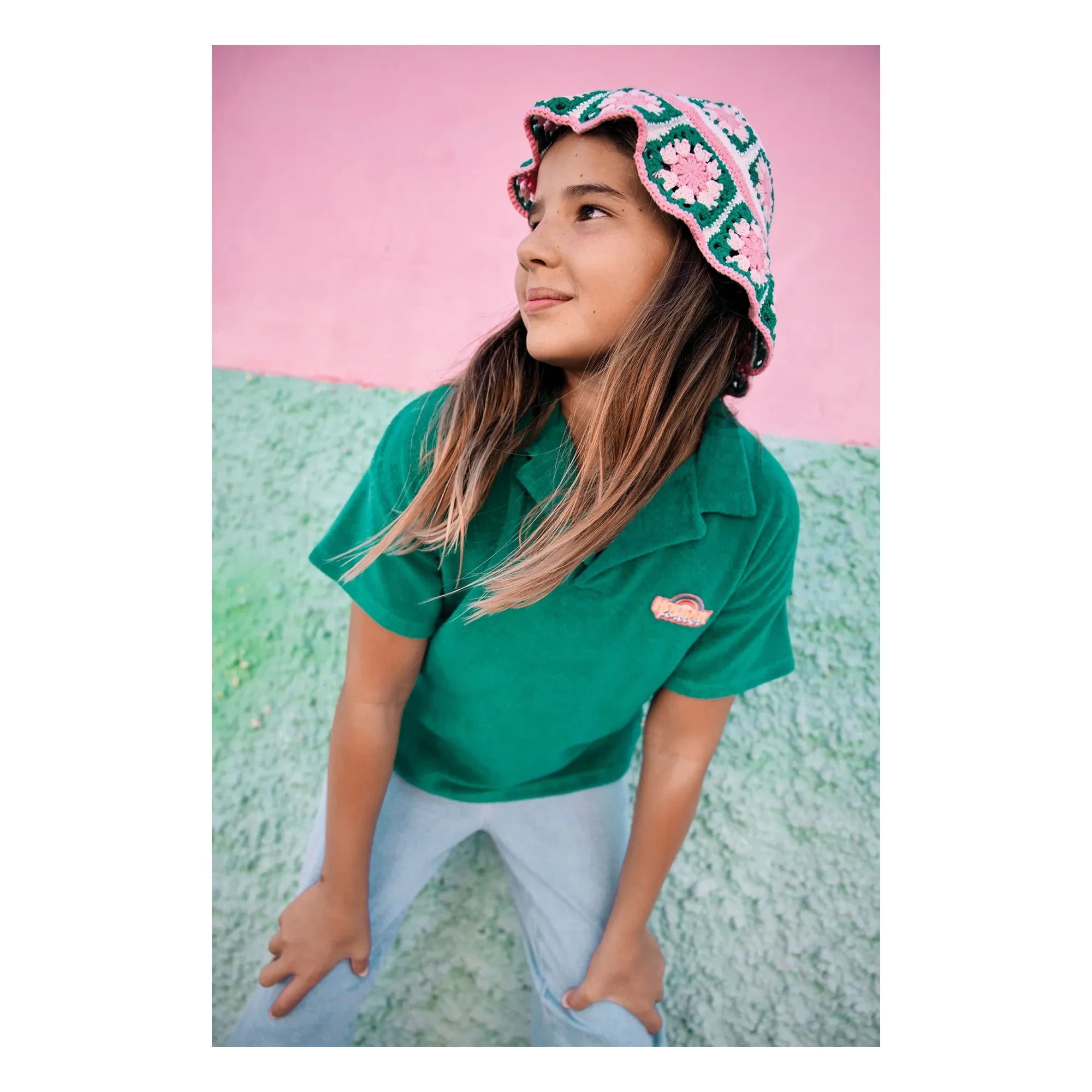 Bonton - Livio apple terry polo shirt | Emerald green