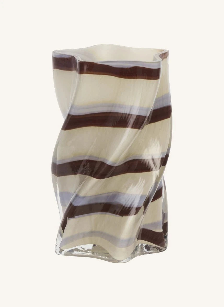 Madam Stoltz - Twisted Glass Vase | Beige