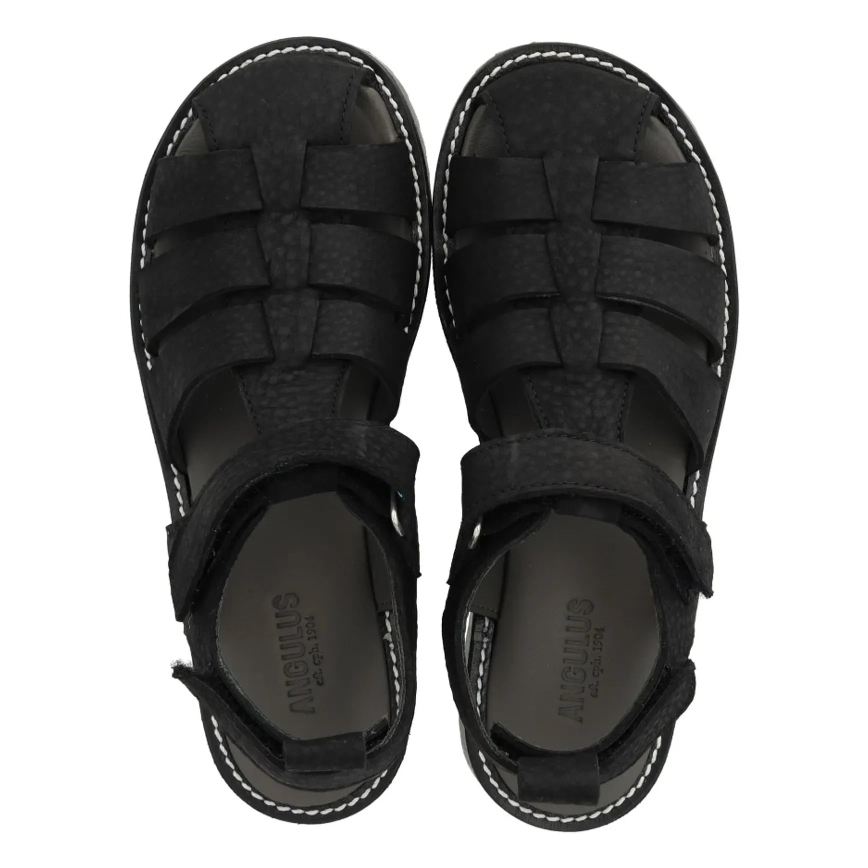 Angulus - Peach Nubuck Sandal | Black