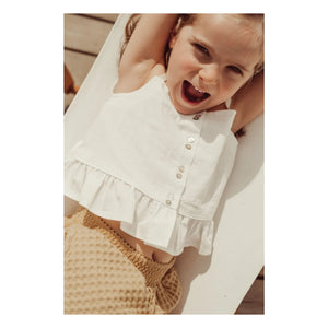 THE LiTTLE POETS - Rosalia Organic Cotton Crop Top | White