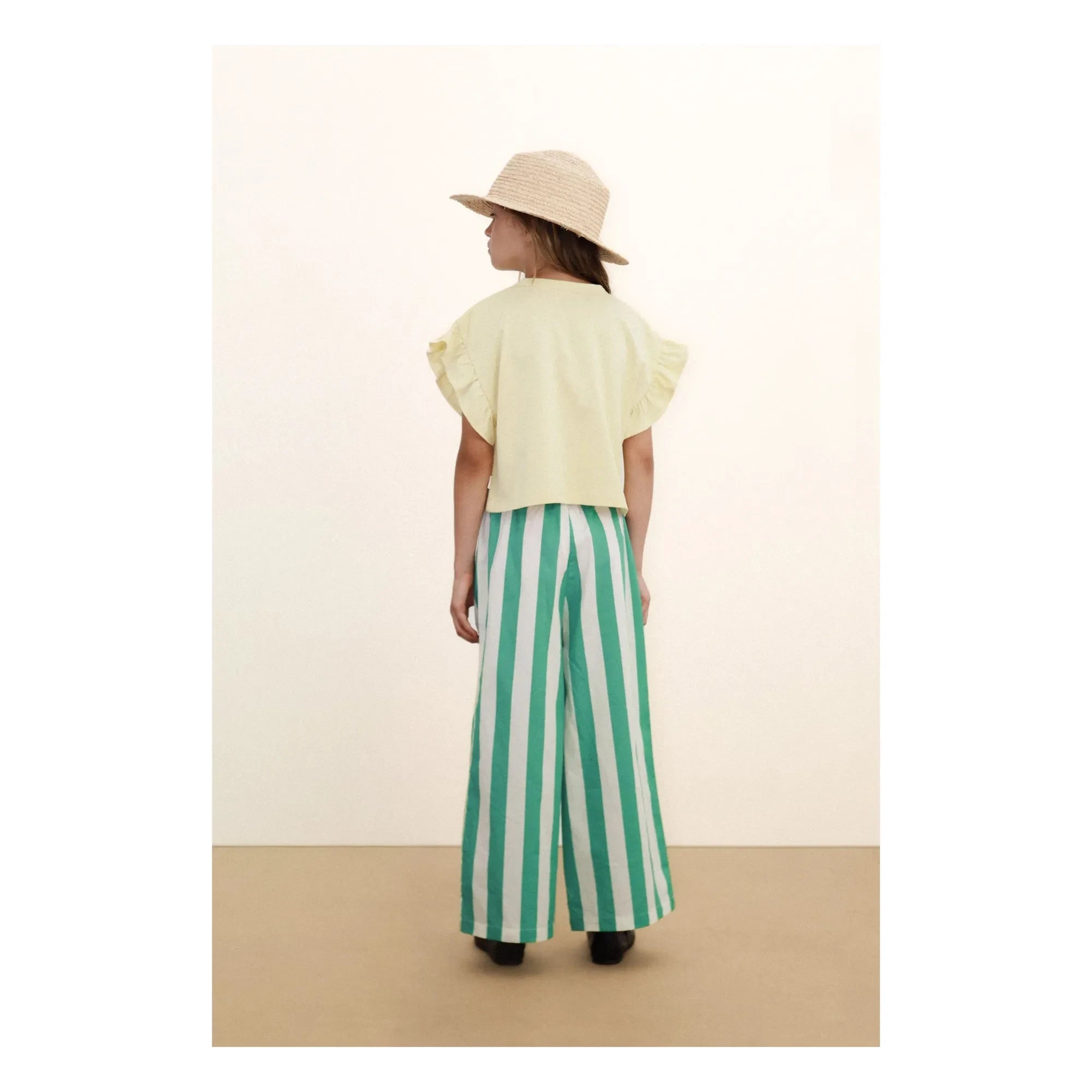 Tinycottons - Green Small Striped Trousers