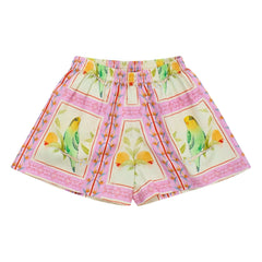 Maison Mangostan - Short Patchwork Birds | Pink