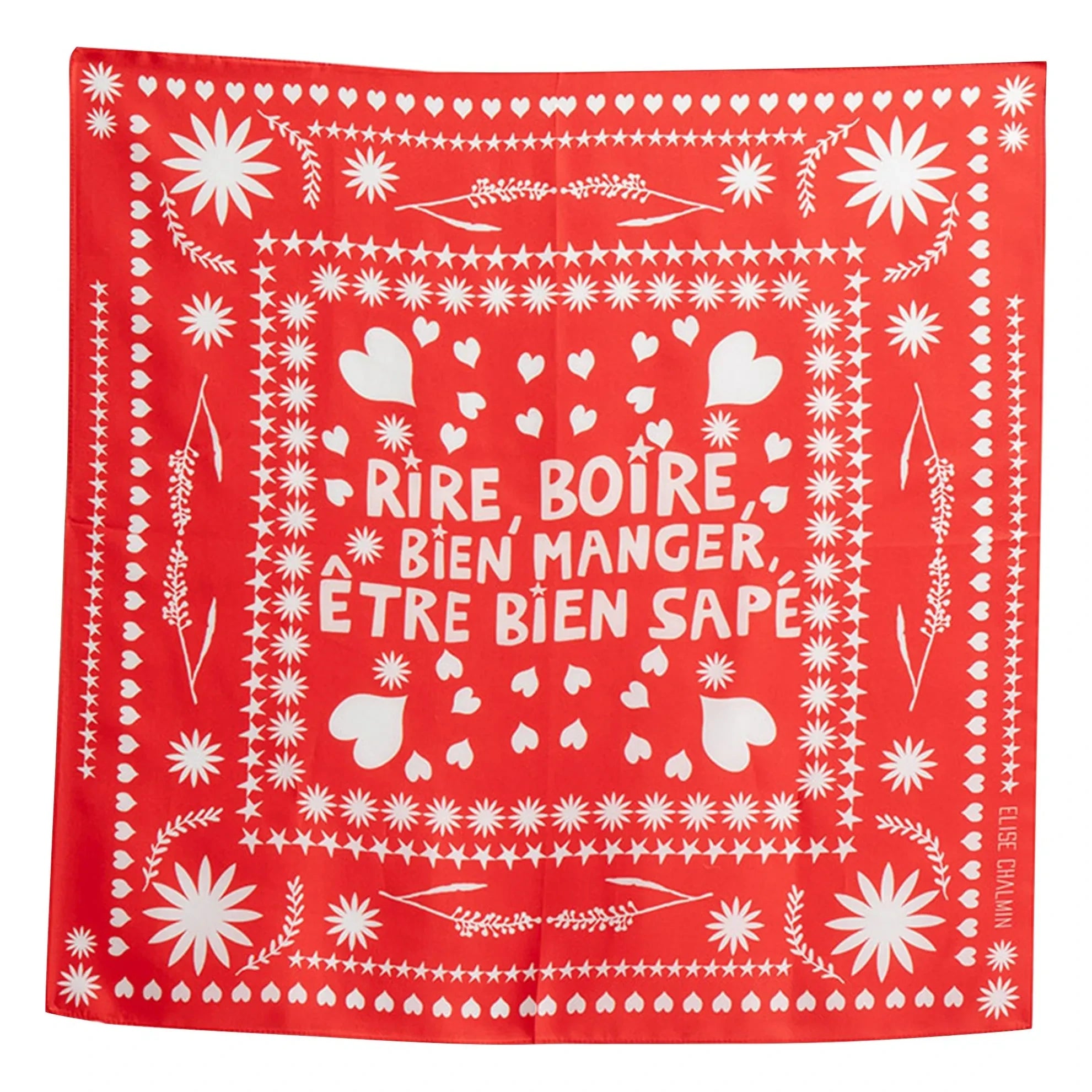Elise Chalmin - Ben Bandana Silk Scarf | Red