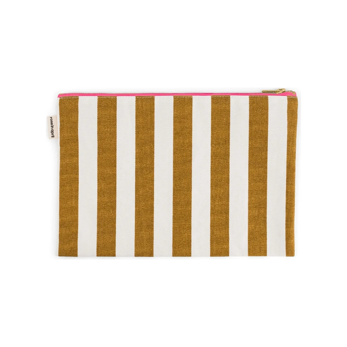 Rose in April - Lili Striped Portfolio Bag | Caramel