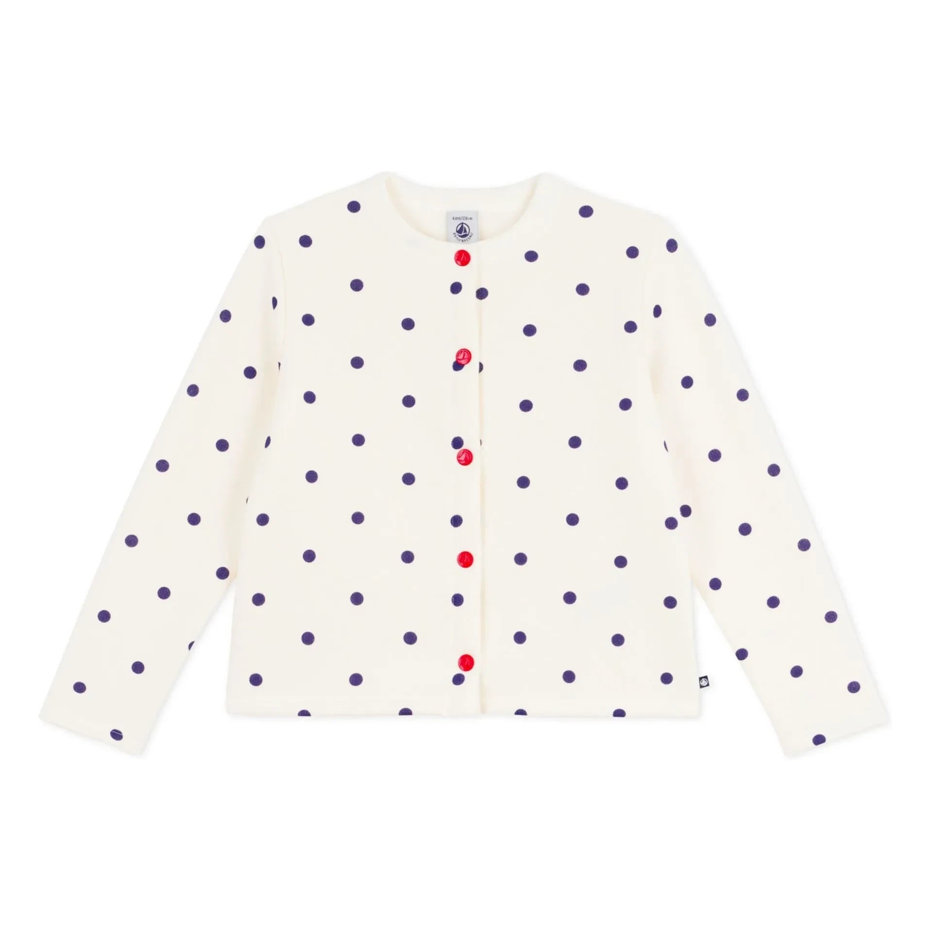 Petit Bateau - Molton Puantiyeli Hırka | Ekru