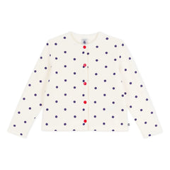 Petit Bateau - Molton Puantiyeli Hırka | Ekru