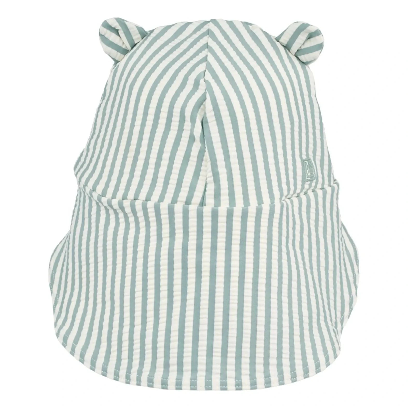 Liewood - Senia Striped Seersucker UV-Resistant Hat with Ears Recycled Fiber | Green