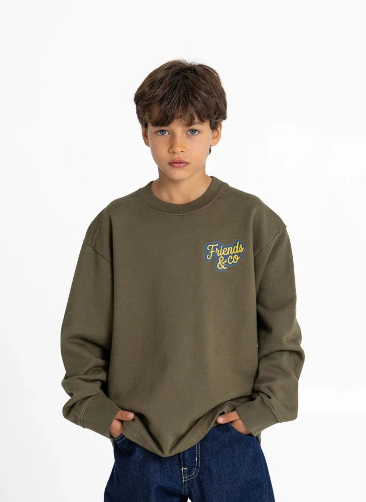 Smallable Kid - Favio Friends & Co Organic Cotton Sweatshirt | Verdigris