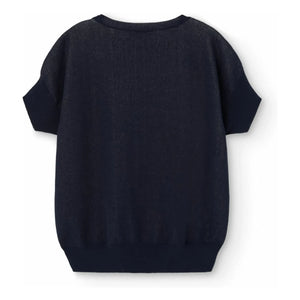 The Animals Observatory - Bat Short-Sleeve Sweater | Dark Blue