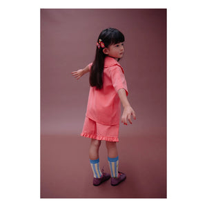 Sticky Lemon - Ruffled and Checked Lemon Shorts | Coral