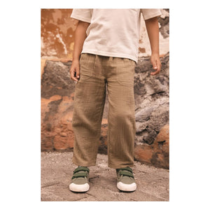 Bonton - Nils Cotton Gingham Pants | Khaki