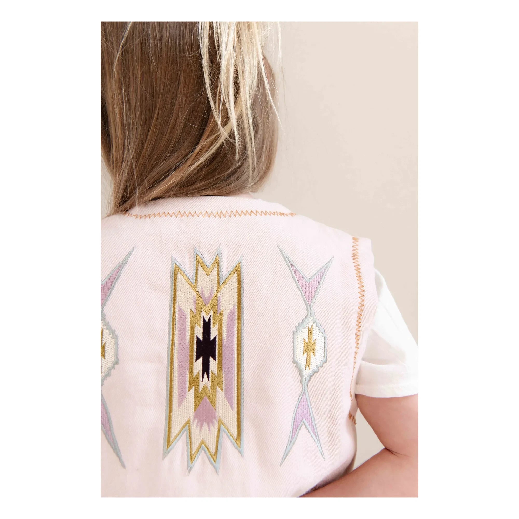 Jenest - Lily Embroidered Sleeveless Cardigan Organic Cotton | Lychee Pink