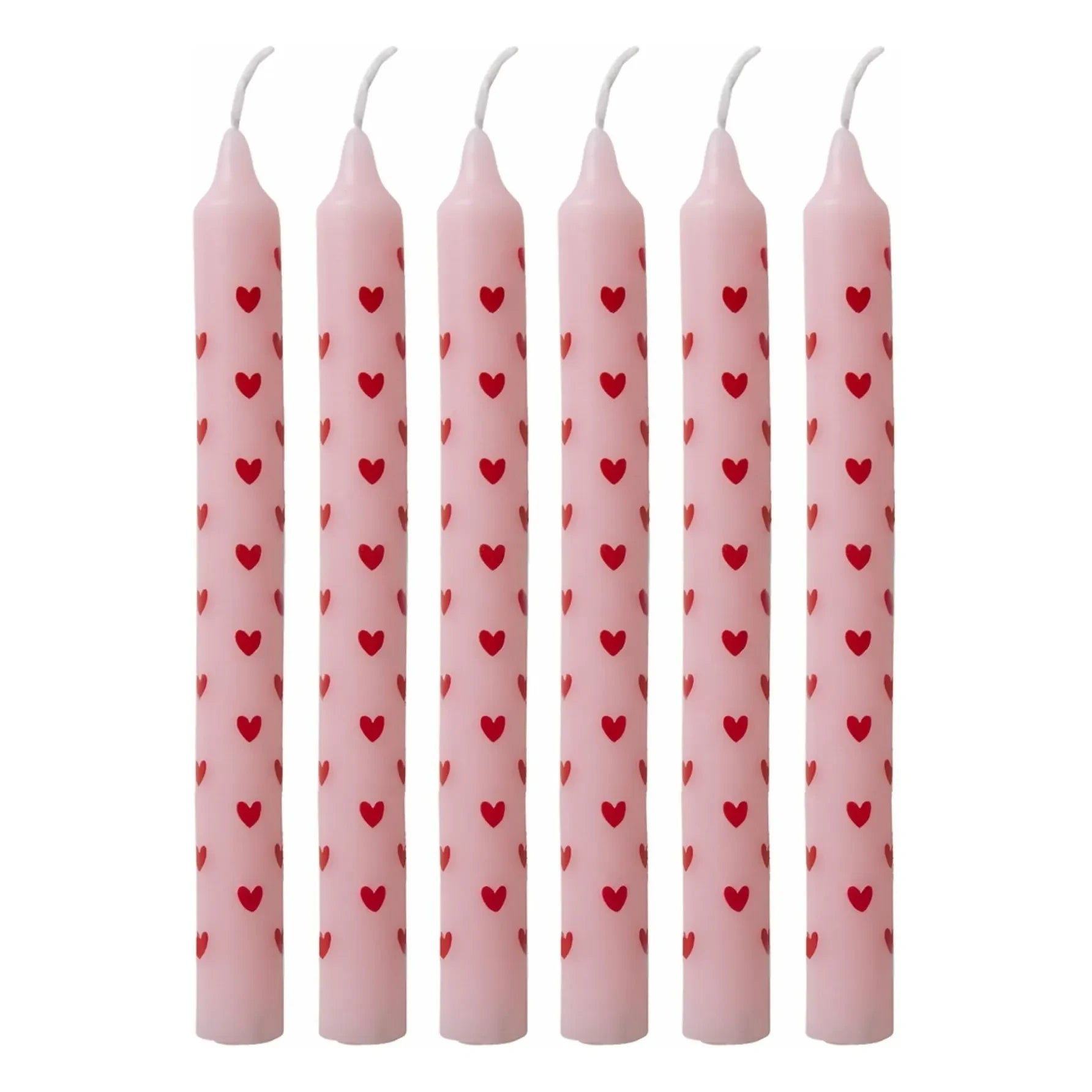 Rice - Heart Candles - Set of 2 | Pink