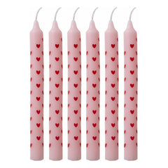 Rice - Heart Candles - Set of 2 | Pink