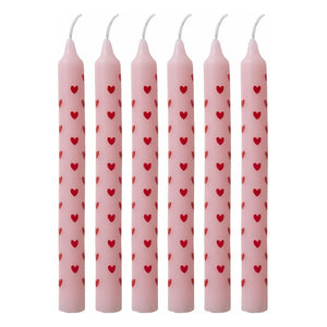 Rice - Heart Candles - Set of 2 | Pink