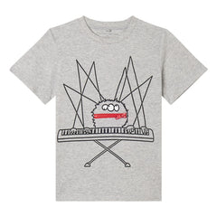 Stella McCartney Kids - Piano T-shirt Organic Cotton | Gray