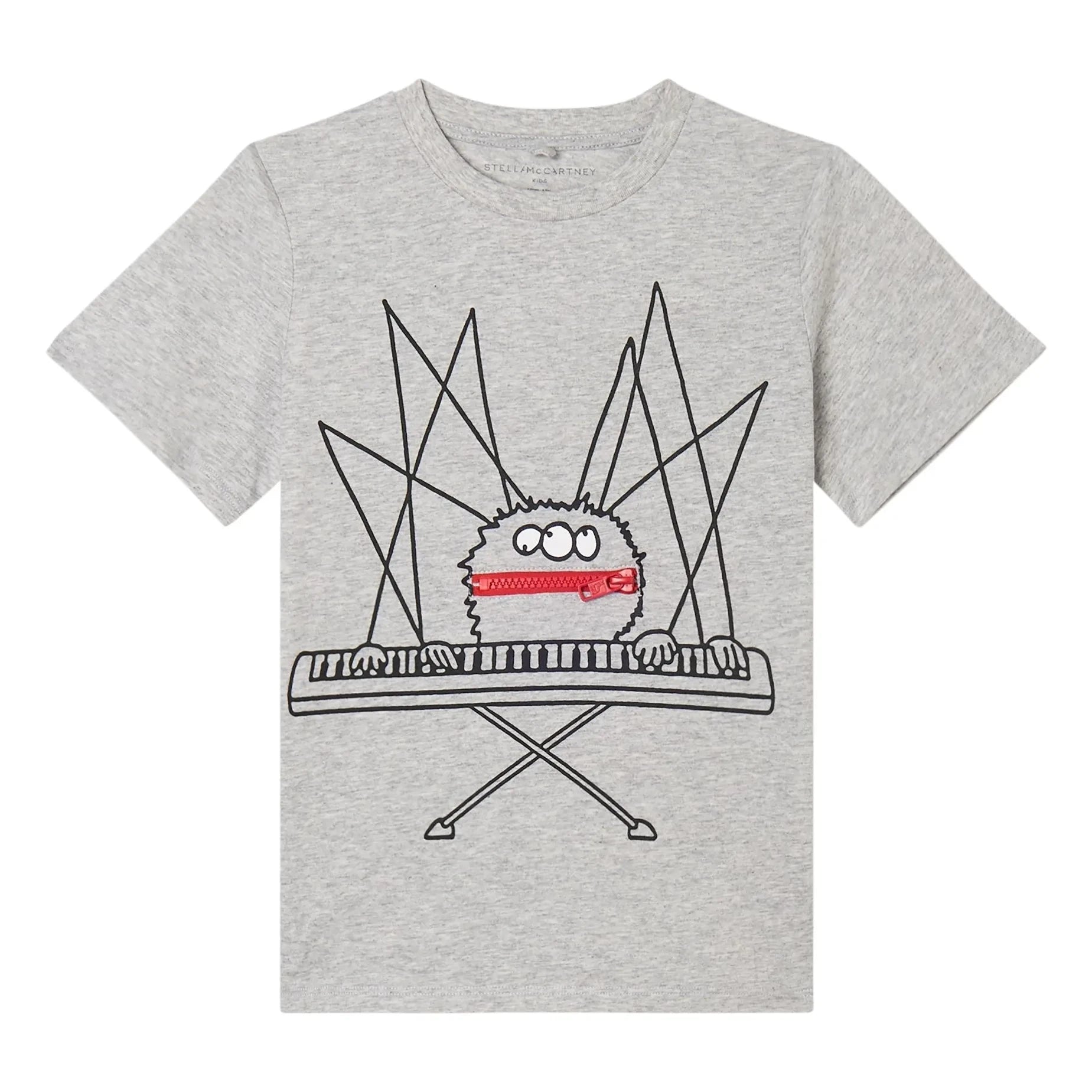 Stella McCartney Kids - Piano T-shirt Organic Cotton | Gray