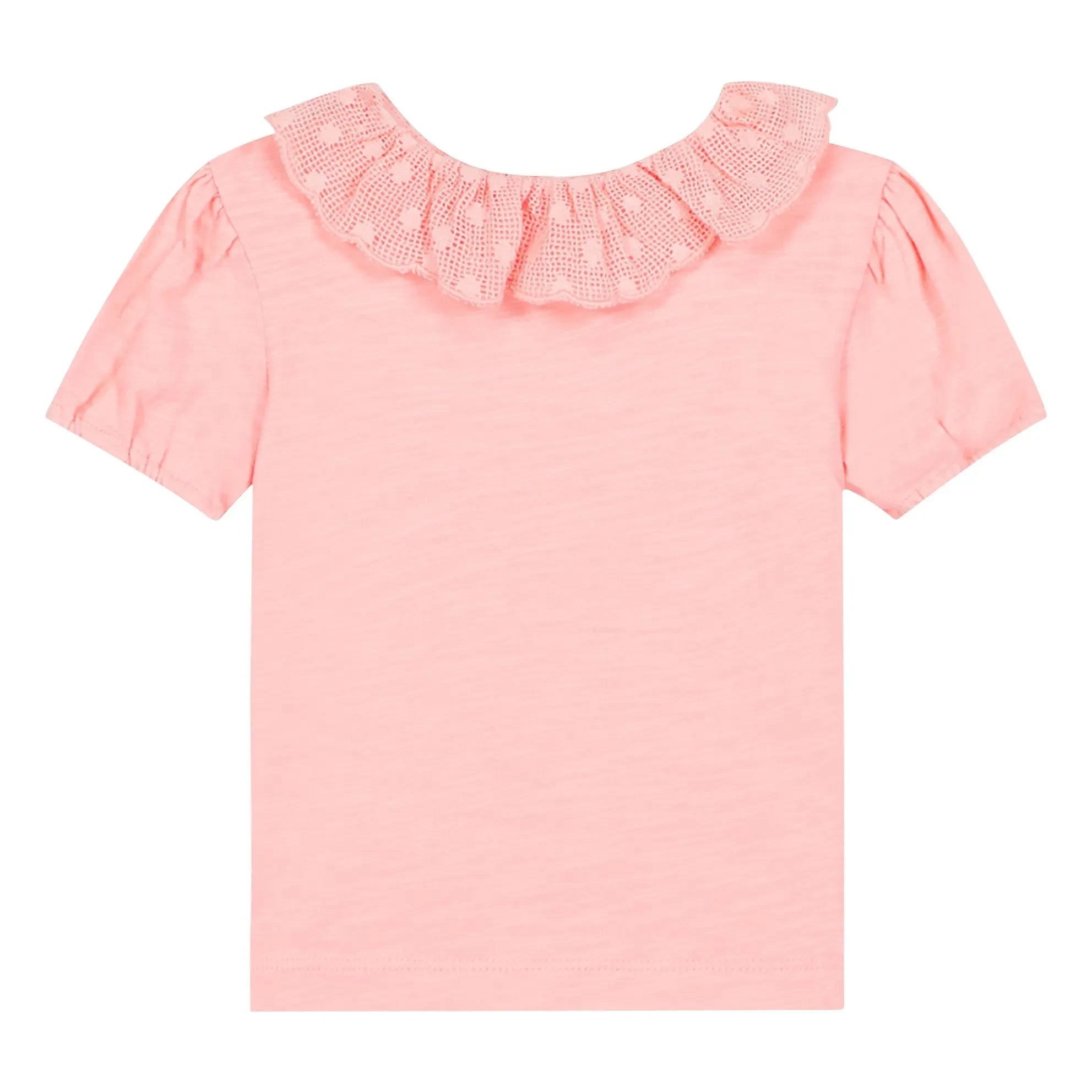 Bonton - Niris Baby Embroidered Collar T-Shirt | Powder Pink