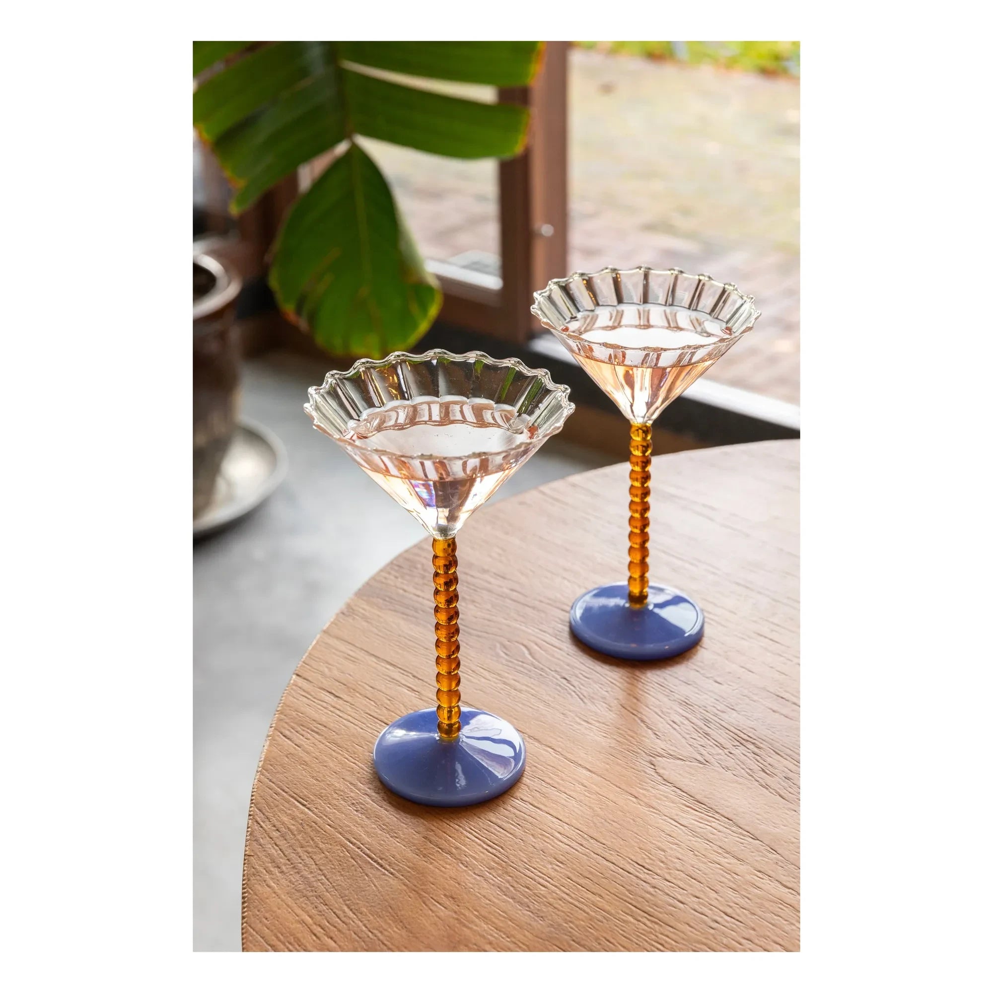&Klevering - Amber-Colored Pearl Glasses - Set of 2