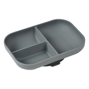 Béaba - Compartmentalized Silicone Plate | Charcoal Gray