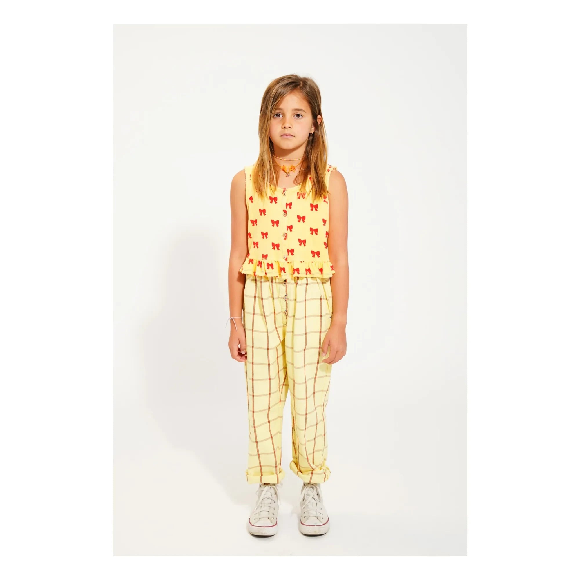 Piupiuchick - Organic Terry Knotted Crop Top | Yellow