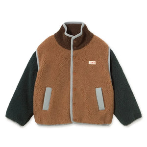 Tinycottons - Color Blocking Sherpa Style Jacket | Brown