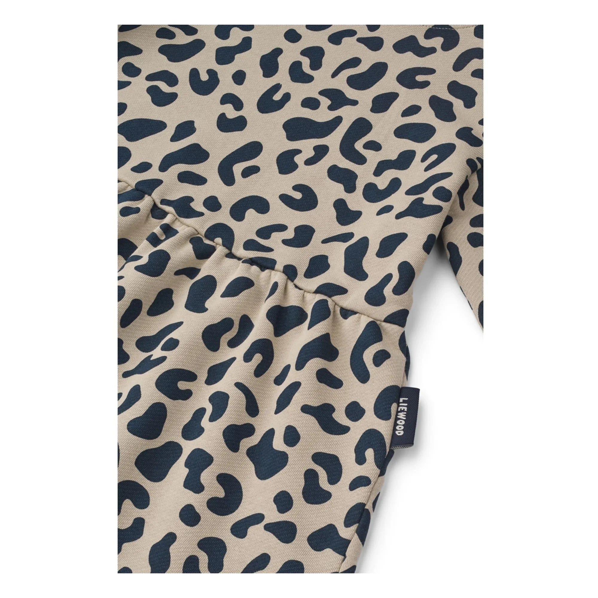 Liewood - Lia Leopard Organik Pamuk Sweat Elbise | Bej
