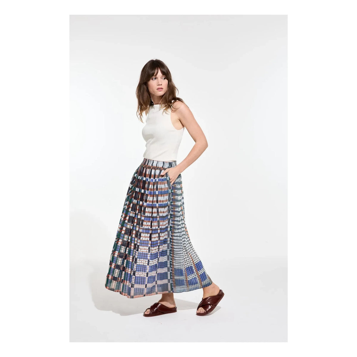Mapoésie - Romeo Utopie Skirt Flamed Cotton | Blue