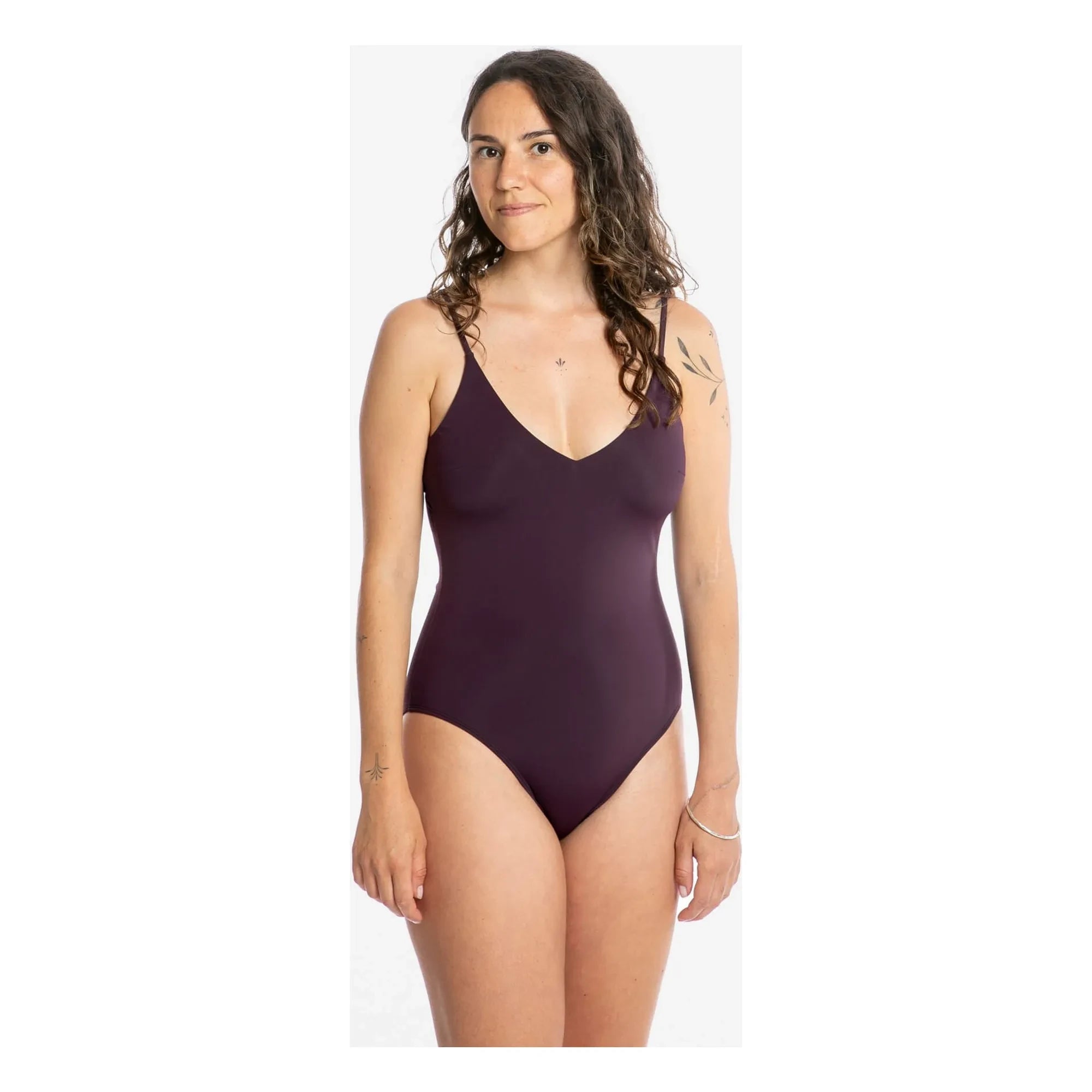 Matona - 1-Piece V-Neck Jersey Made from Recycled Fibers | Eggplant