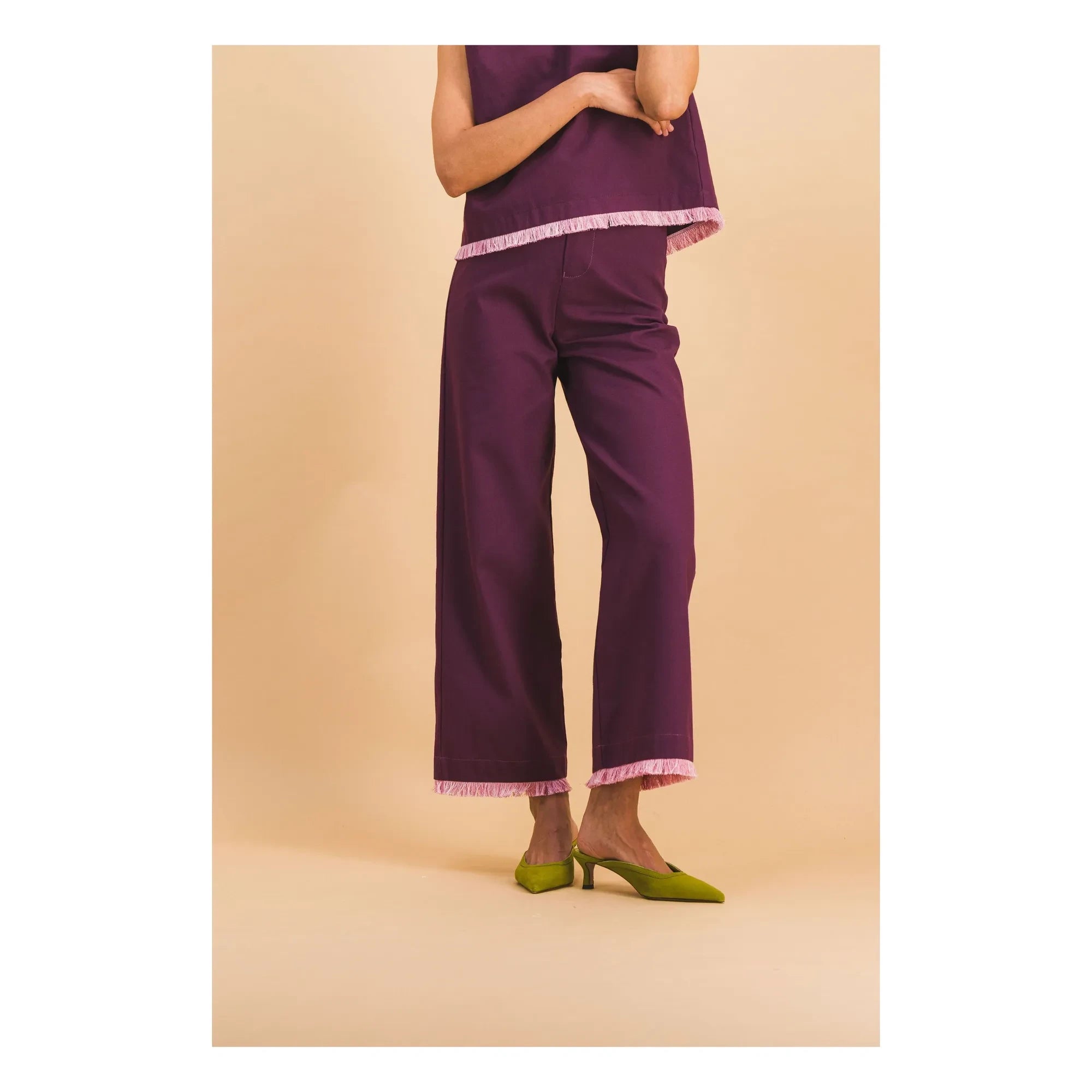 Elise Chalmin - Georgia Cotton Trousers | Burgundy