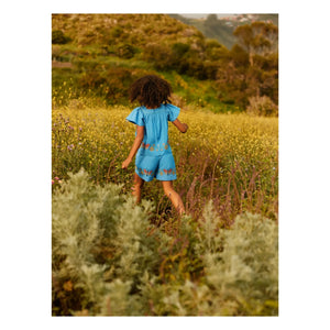 Molo - Rosalyn Butterfly organic cotton ruffle top | Blue