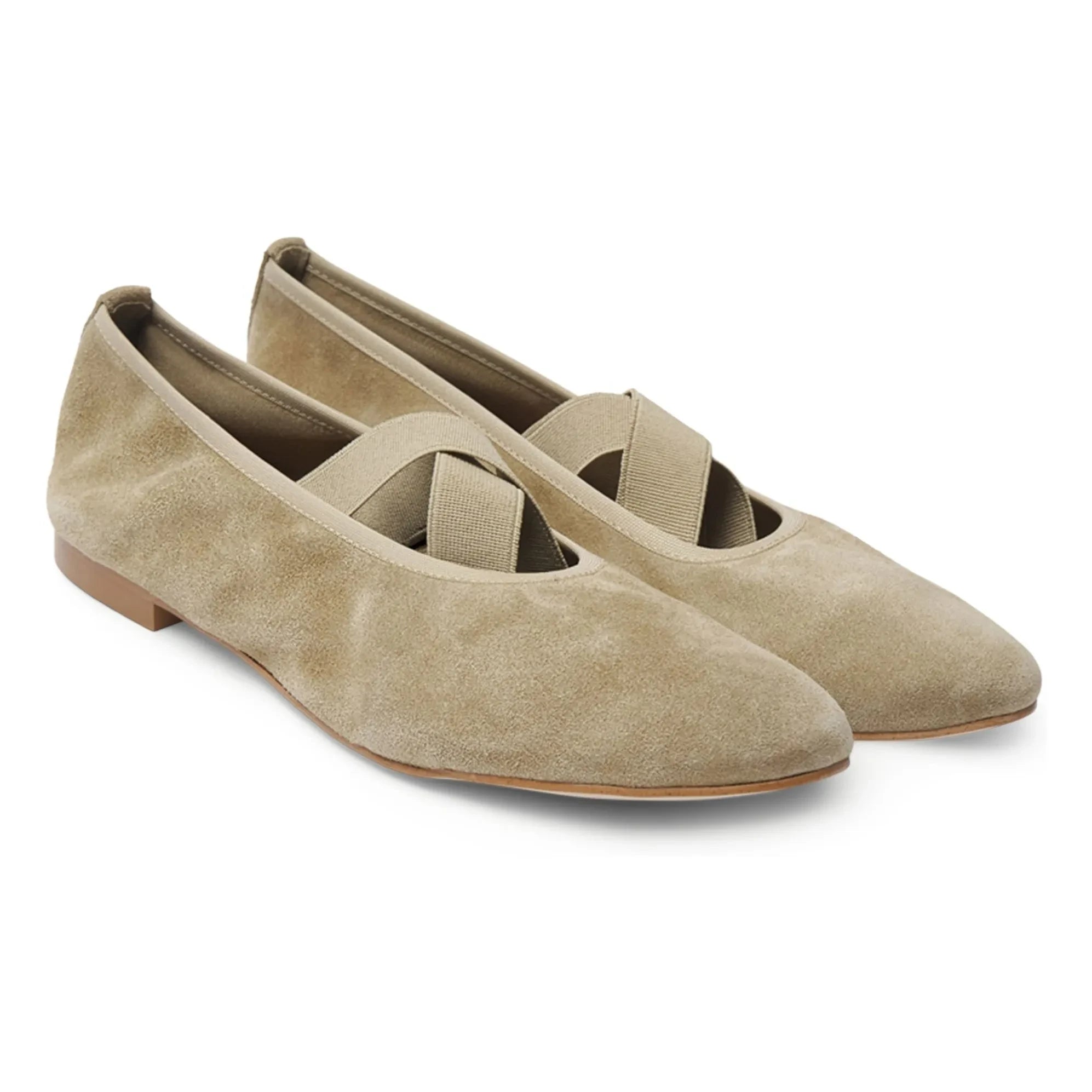 Augusta - Bettina Faux Leather Ballerina | Beige