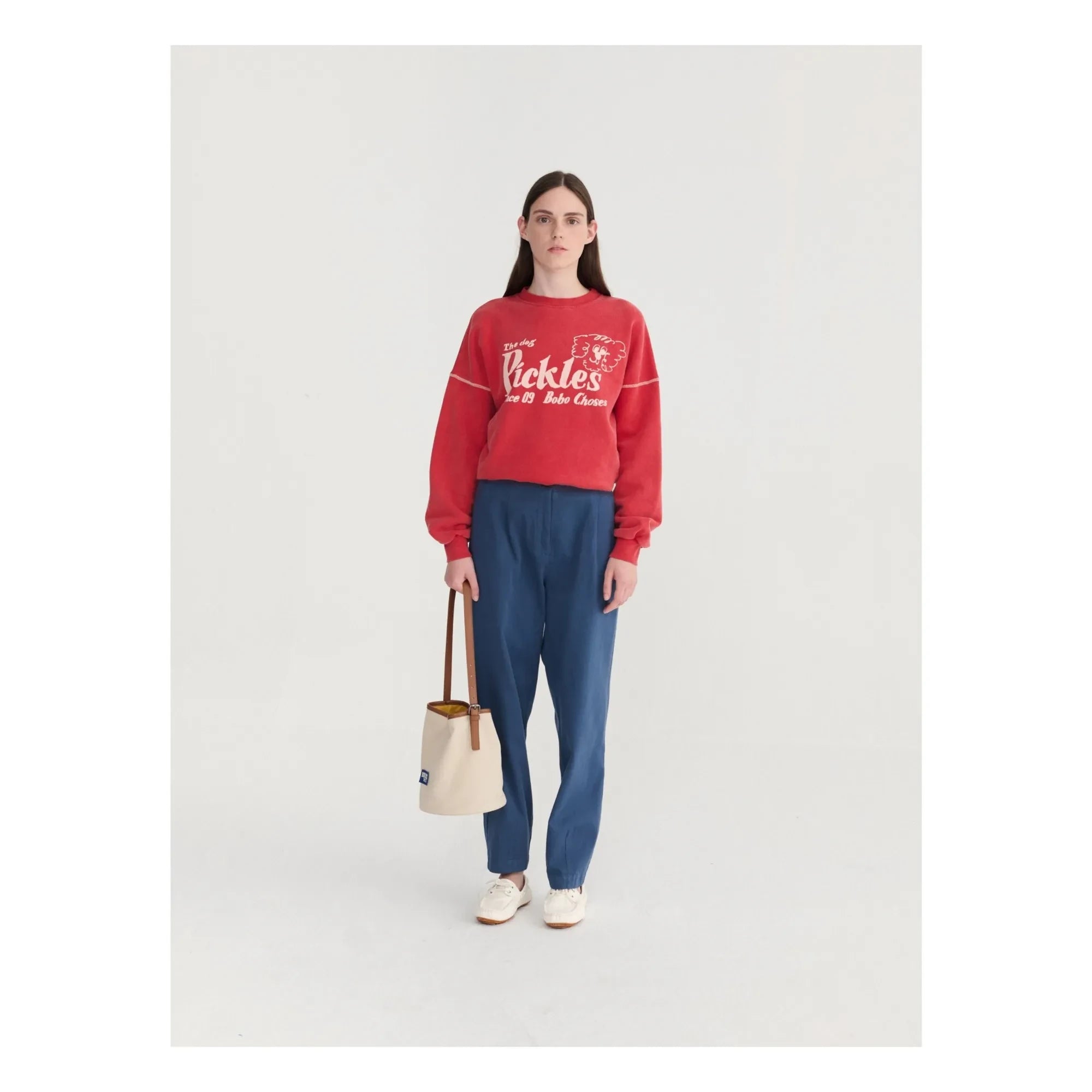 Bobo Choses - Pickles the Dog organik pamuklu sweatshirt | Kırmızı