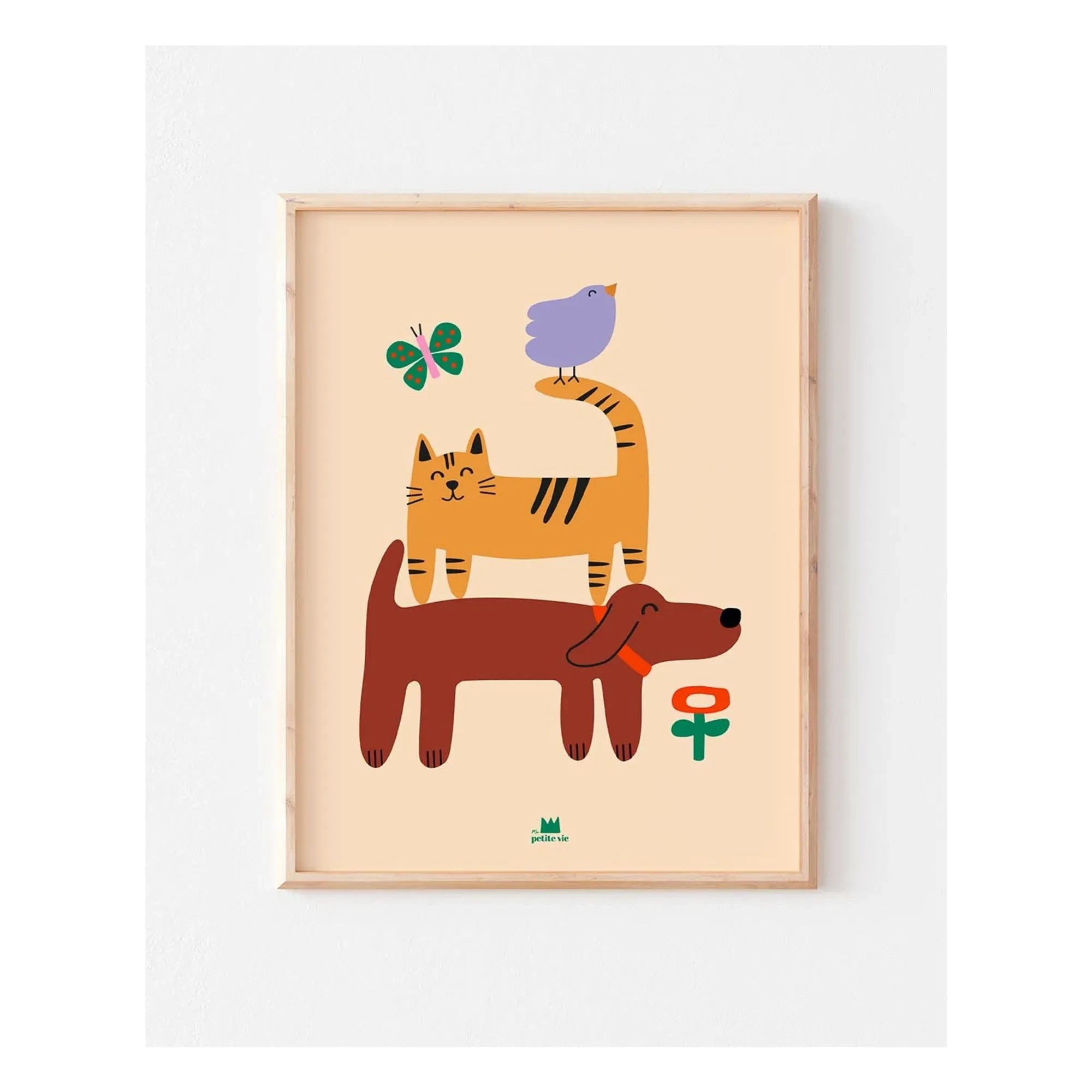 Ma petite vie - Dog, Cat, and Bird Poster | Sand