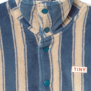Tinycottons - Striped Fleece Jacket | Petrol Blue