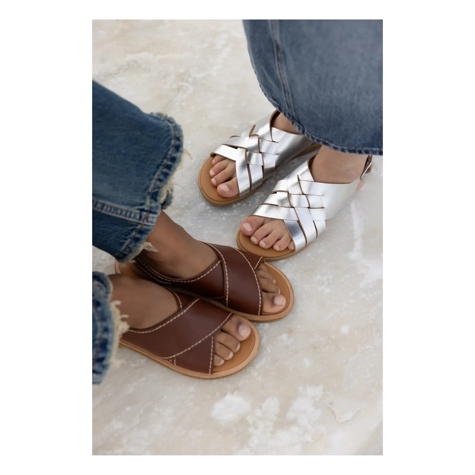 Angulus - Knitted Sandals | Silver