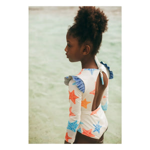 Pepita & Me - Wings Star Long Sleeve Swimsuit | Ecru