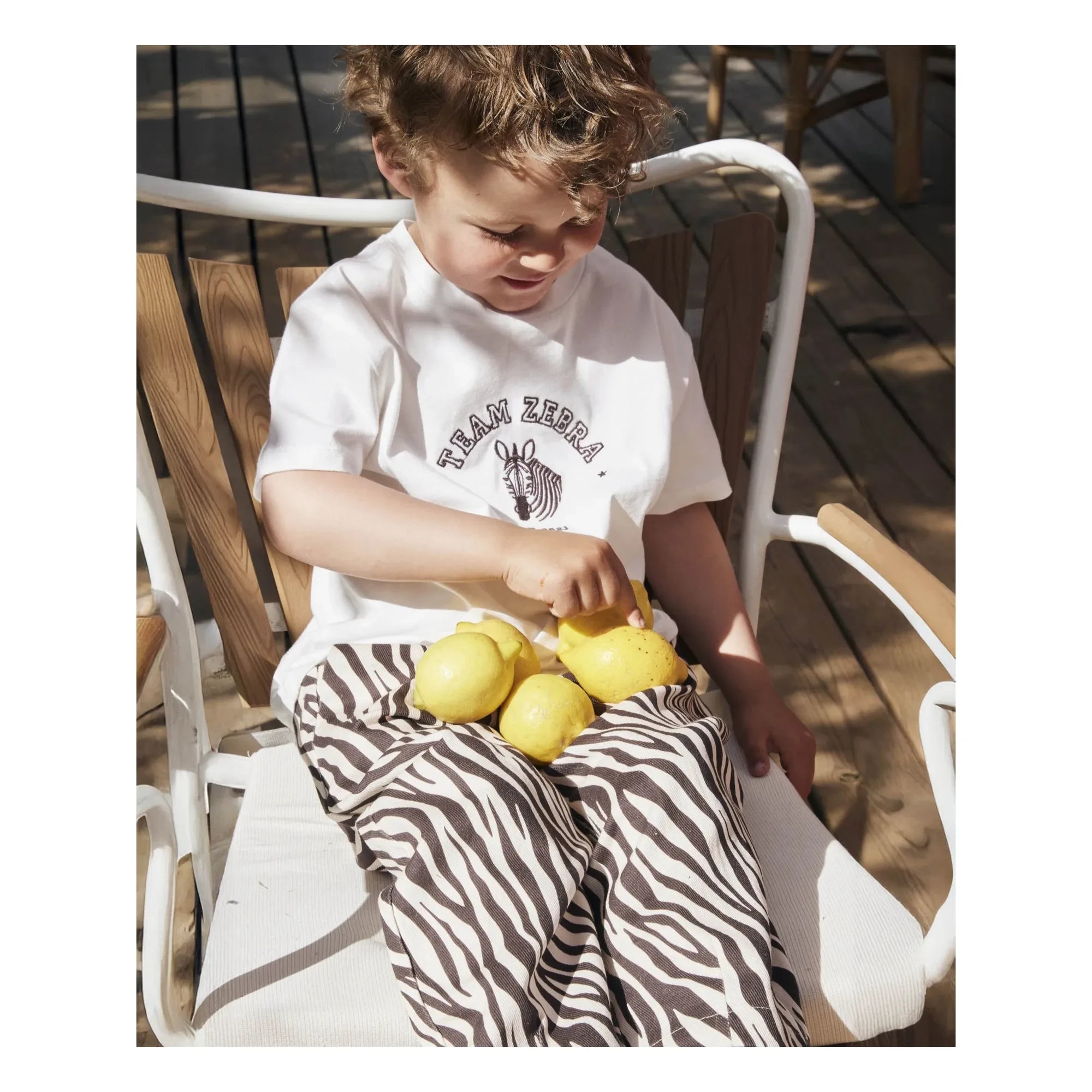 Fliink - Sommer Zebra Organic Cotton T-Shirt | White