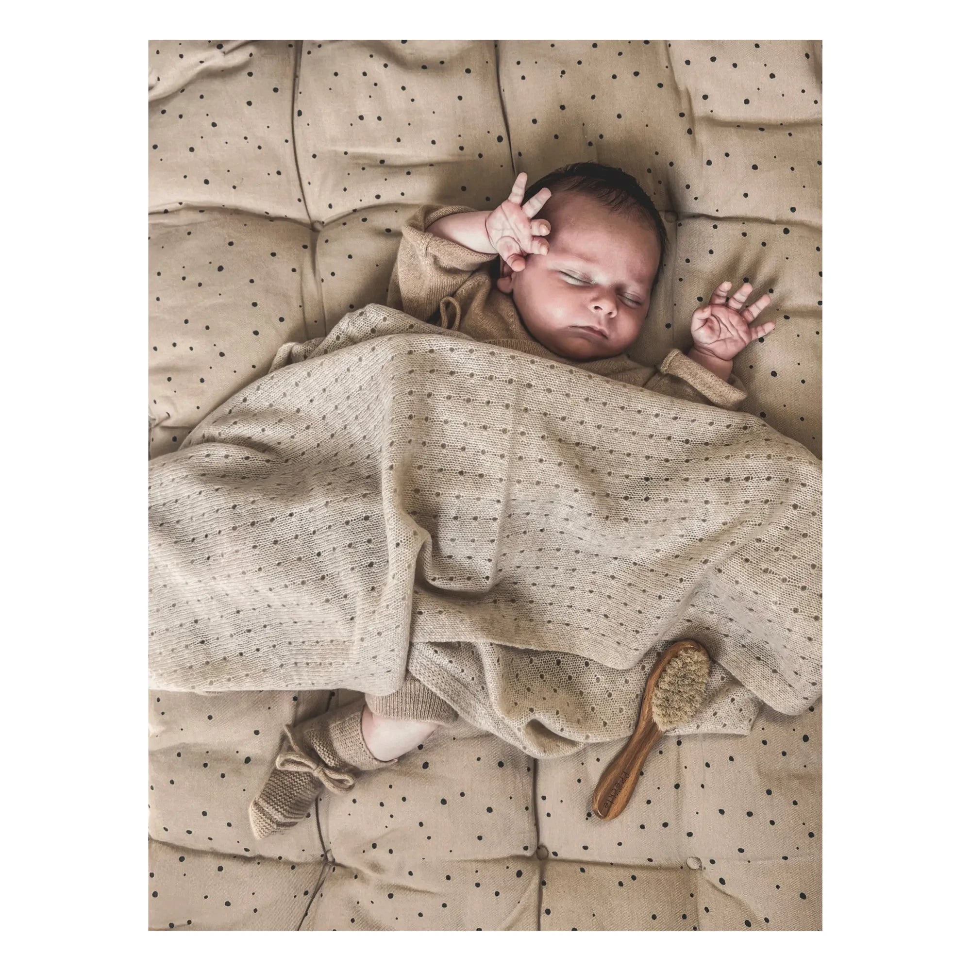 My Little Freckle - Organic Cotton Pointelle Blanket | Beige