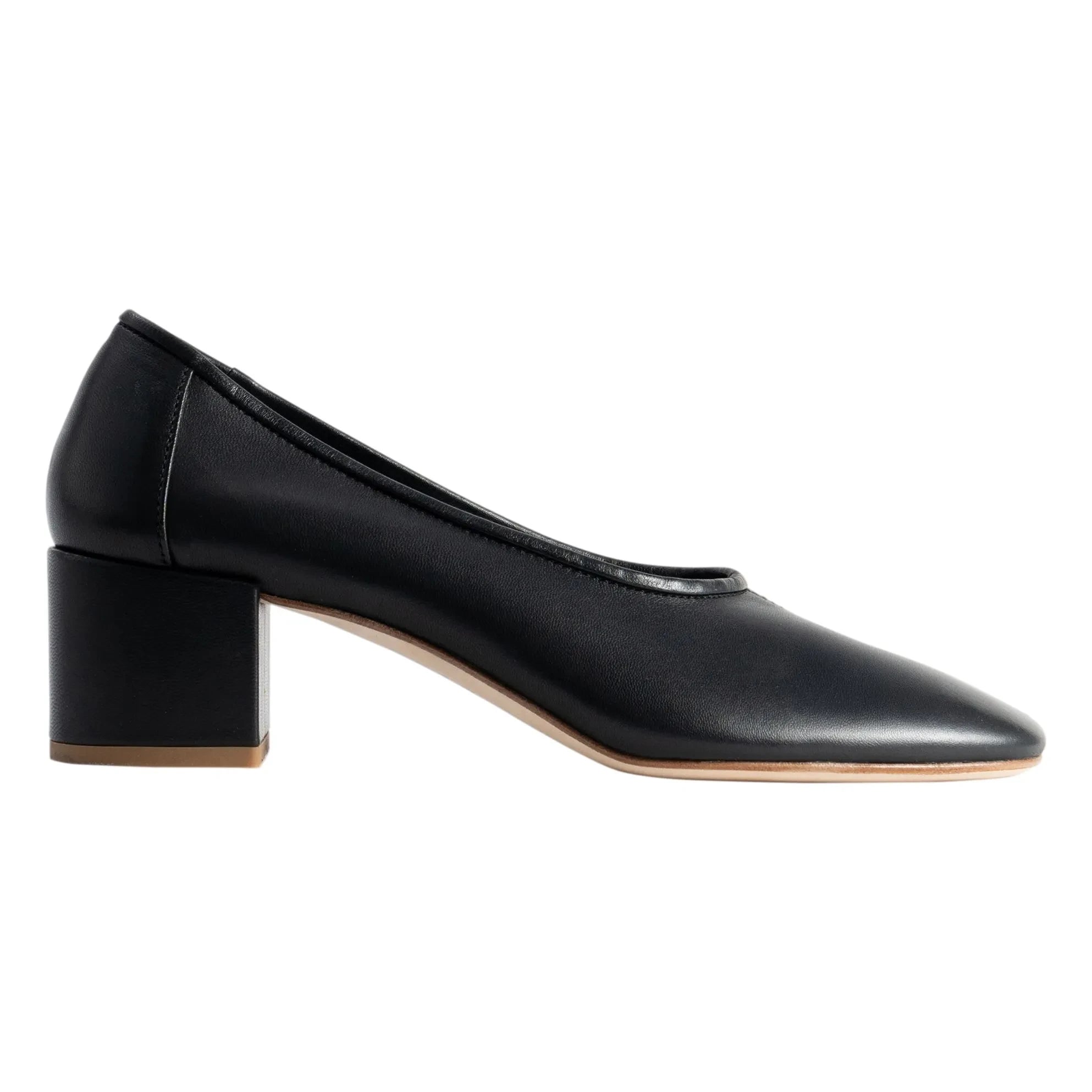 BY FAR - Prudence 45 Leather Ballerinas | Black