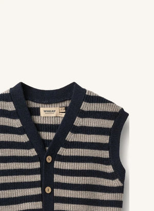 Wheat - Pete Merino Wool Sleeveless Vest | Beige