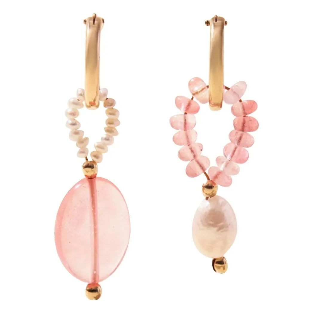 Camille Colette Studio - Jim Quartz Hoop Earrings | Pink