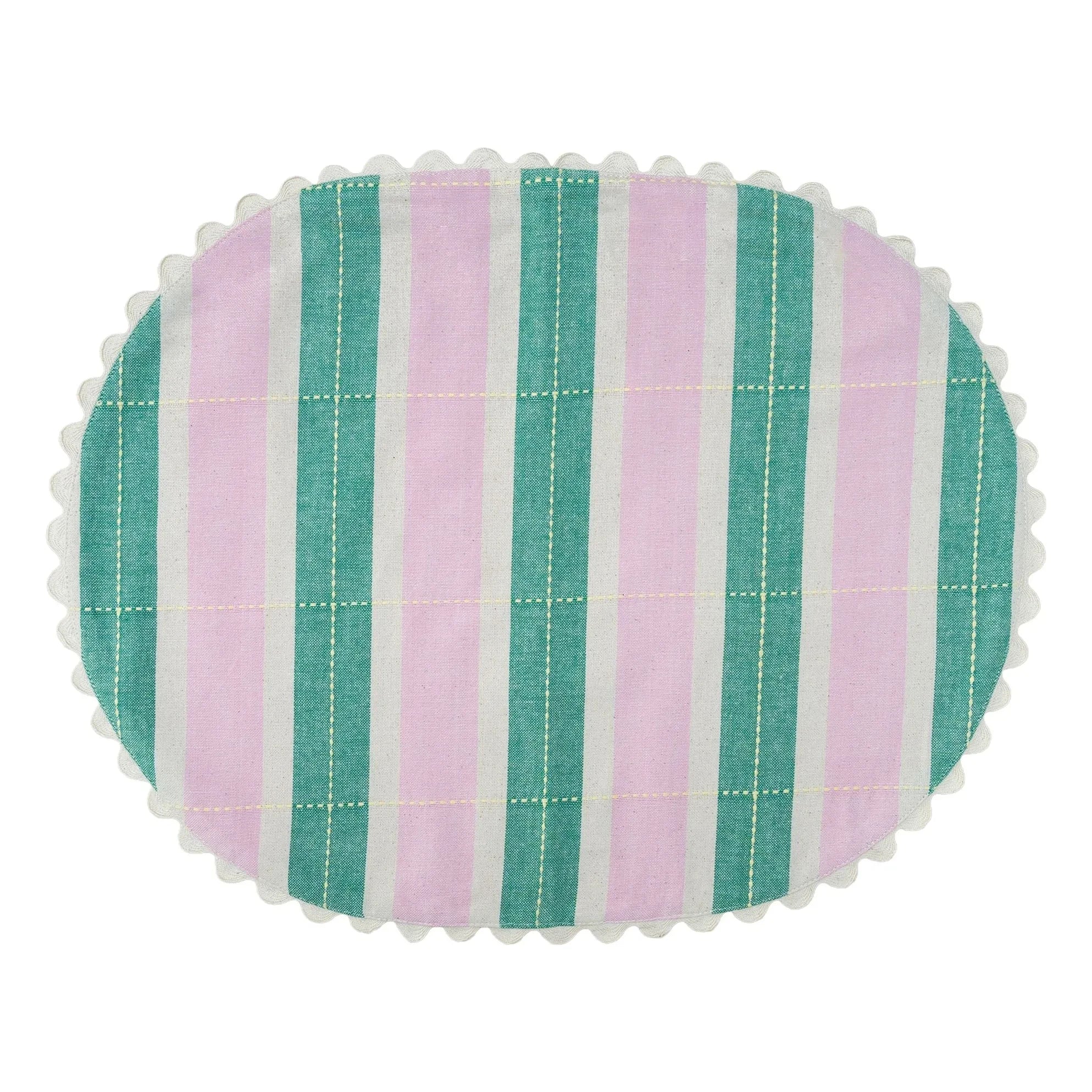 Tarta Gelatina - Organic Cotton American Tableware - Set of 2 | Green