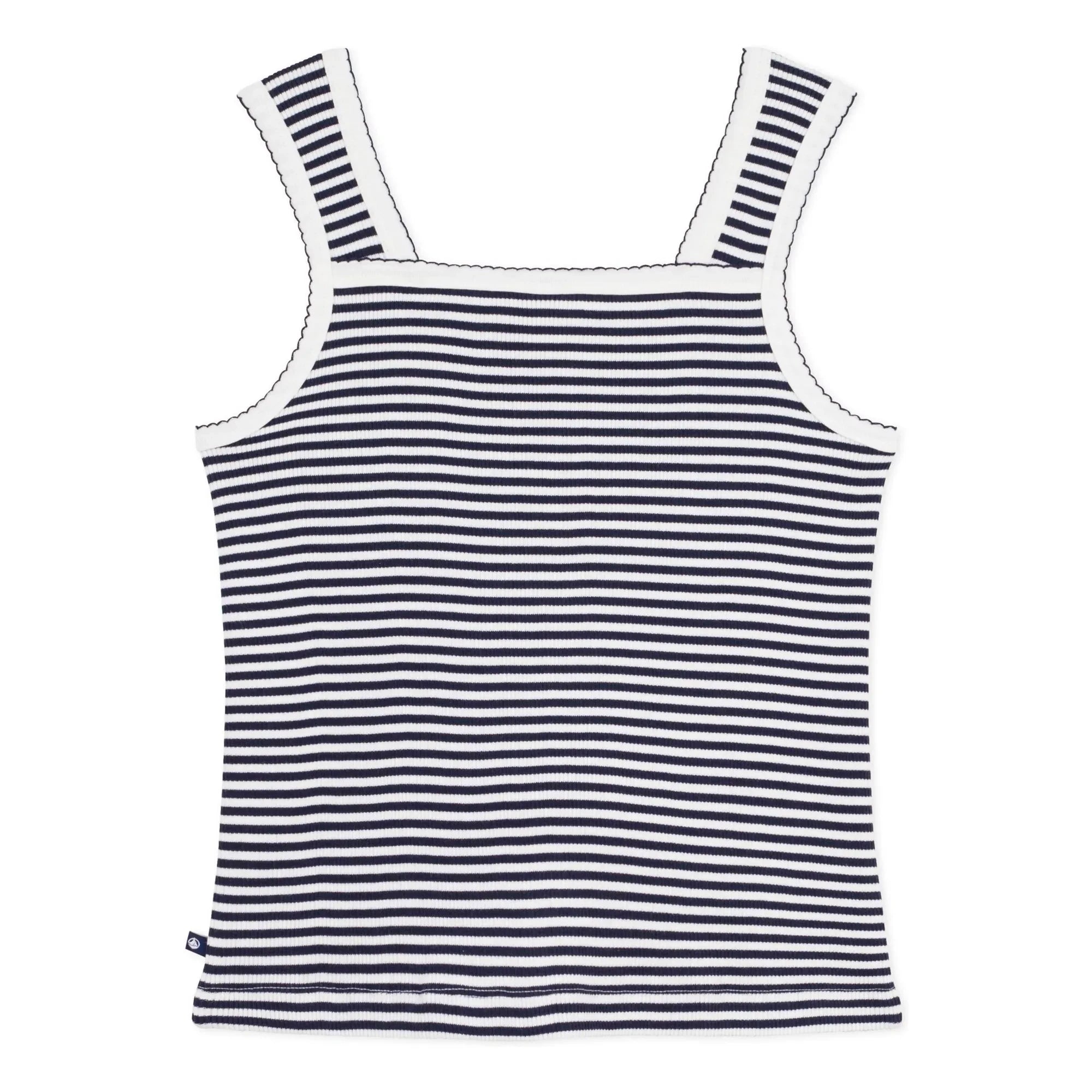 Petit Bateau - Striped Ribbed Tank Top | Navy Blue