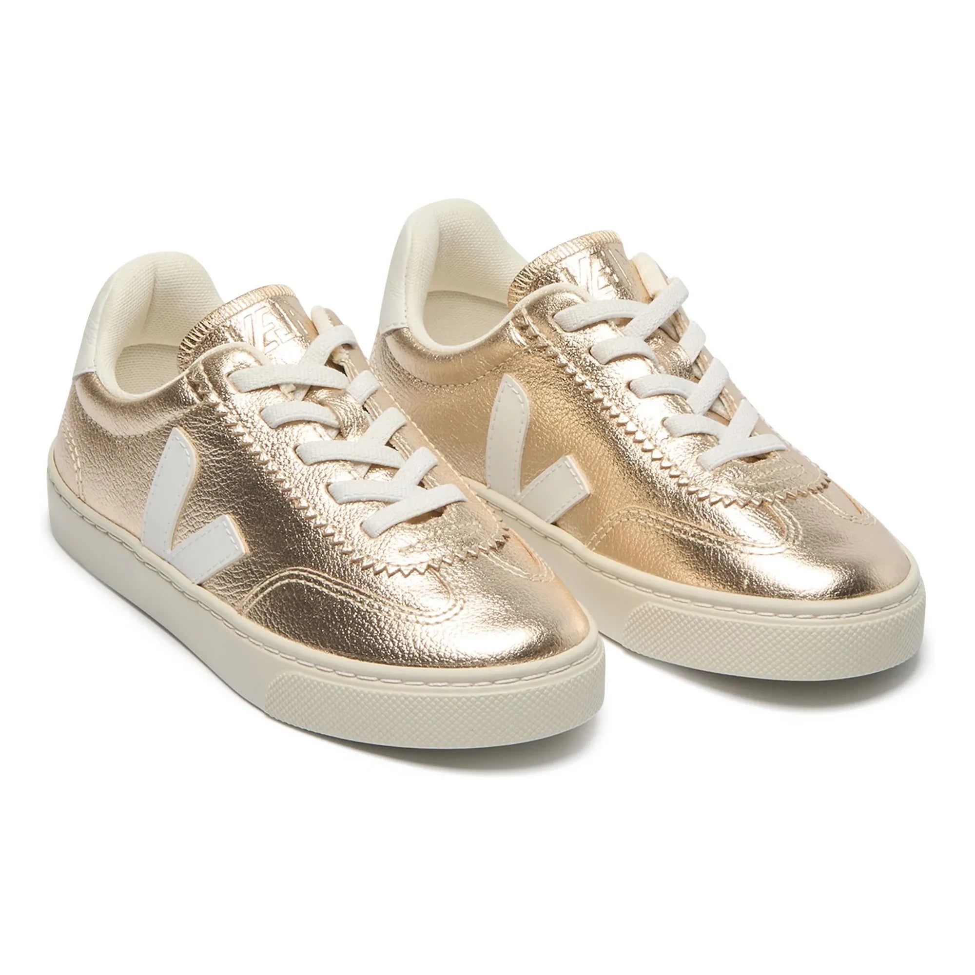 Veja - O.T. Leather Volley Sneakers, Elastic Laces | Gold