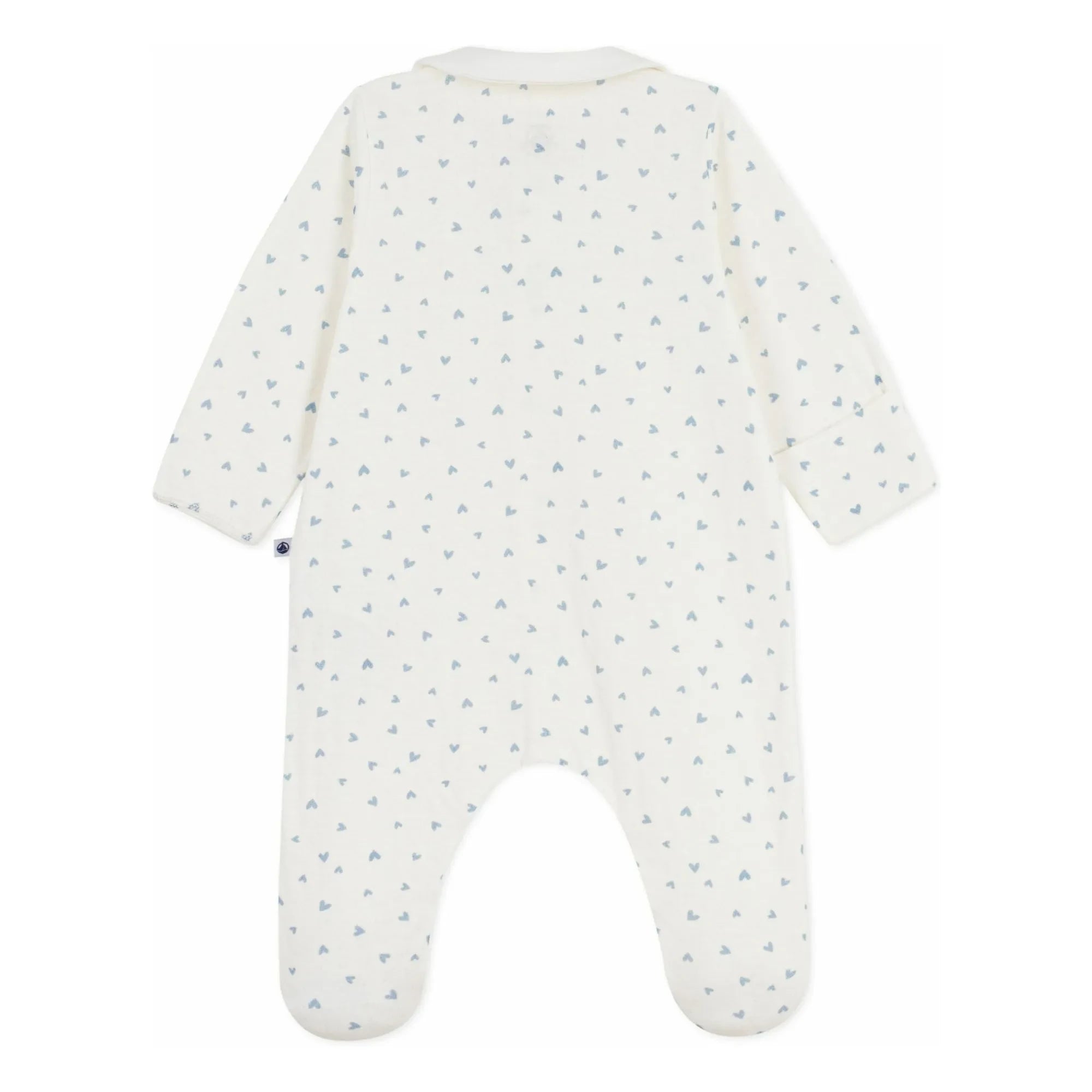 Petit Bateau - Dors Bien Cœurs Organik Kadife Pijama | Beyaz
